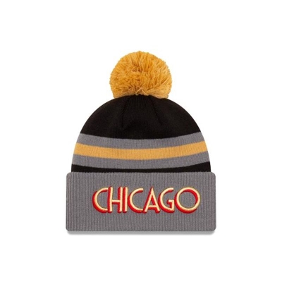Chicago Bulls Gorra | New Era NBA City Edition Pom Knit Beanie Mexico - Negros